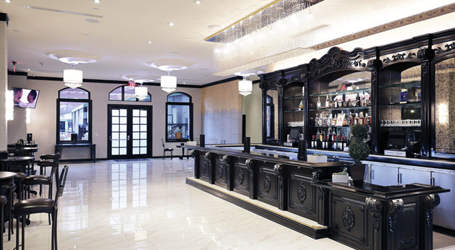 the bar and foyer of the sofia banquet hall at NOOR in los angeles